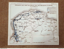 Carta O Mappa Forze Italo Tedesche Berta Mechili Su Agedabia WW2 Guerra Mondiale - Carte Geographique