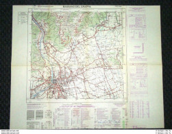 Grande Carta Topografica Bassano Del Grappa Vicenza Veneto Dettagliatissima IGM - Cartes Géographiques