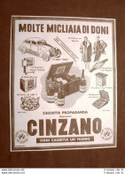 Pubblicità Del 1945 Spumante Cinzano Cassetta Monte Miglia Di Doni - Andere & Zonder Classificatie