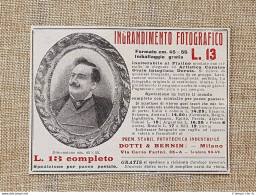 Pubblicità 1914 Ingrandimento Fotografico Stabilimento Dotti Bernini Milano (1) - Autres & Non Classés