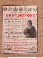 Pubblicità Del 1914 Società Nazionale Del Grammofono Dischi Del Baritono P.Amato - Autres & Non Classés