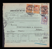 TURKEY 1916. Nice Parcelpost Card To Hungary - Cartas & Documentos