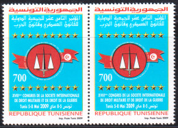 2009-Tunisie- Y&T1637 -18é Congrès La Société Internationale  Droit Militaire Et Droit De Guerre -paire  - 2V MNH***** - Militares