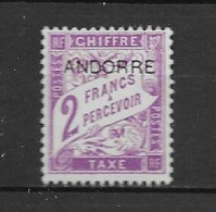 Andorre Fr Taxe No 7 , Neuf , ** , Sans Charniere , Ttb . - Nuevos