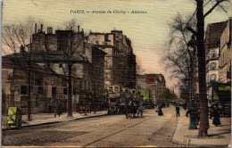 S15923 Cpa Paris - Avenue De Clichy - Autobus " Carte Toilée " - Paris (17)