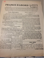 FRANCE D ABORD  1943/BULLETIN INFORMATION FRANCS TIREURS PARTISANS /FAC SIMILE - Autres & Non Classés