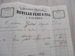 L11 Facture 1872 Castres Etablissements D'Horticulture Deville - Landwirtschaft