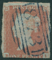 Great Britain 1841 SG12 1d Orange-brown QV Blued Paper **BI Imperf FU - Non Classificati