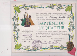 BAPTEME DE L EQUATEUR - Diplome Und Schulzeugnisse