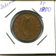 2 PENCE 1980 IRLAND IRELAND Münze #AN619.D.A - Ierland