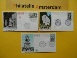 France 1962, FDC VERZETSMONUMENTEN HAUTS LIEUX DE LA RÉSISTANCE: Mi 1389-91, Y&T 1335-37, (I) - 1960-1969