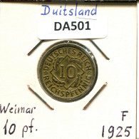 10 REICHSPFENNIG 1925 F ALEMANIA Moneda GERMANY #DA501.2.E.A - 10 Renten- & 10 Reichspfennig