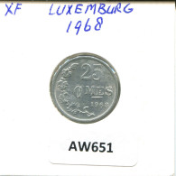 25 CENTIMES 1968 LUXEMBURG LUXEMBOURG Münze #AW651.D.A - Luxemburg
