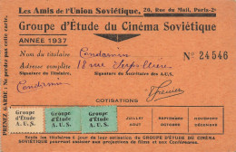 CINEMA Cinéma * Les Amis De L'union Soviétique 20 Rue Du Mail Paris 2ème , Groupe D'étude Du Cinéma Russe Russia Russie - Other & Unclassified