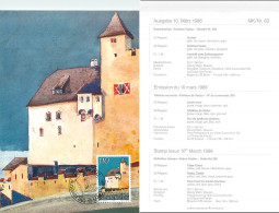 [502972]TB//**/Mnh-Liechtenstein 1986 - Vaduz, Châteaux, Peintures & Tableaux, Arts - Brieven En Documenten