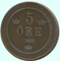 5 ORE 1898 SCHWEDEN SWEDEN Münze #AC657.2.D.A - Svezia