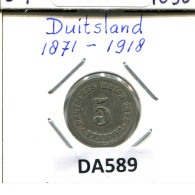 5 PFENNIG 1891 A DEUTSCHLAND Münze GERMANY #DA589.2.D.A - 5 Pfennig