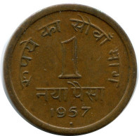 1 PAISA 1957 INDIEN INDIA Münze #AY973.D.A - Indien