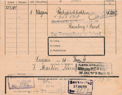 Teil Frachtbrief Bahnpost 1919 Lugau - Zwickau - Bamberg - 1900 – 1949