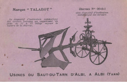 Albi * Usines Du Saut Du Tarn D'Albi * Charrues Marque TALABOT * Agricole Agriculture * CPA Publicitaire Ancienne - Albi