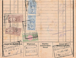 Teil Frachtbrief Bahnpost 1919 Bamberg - Staffelbach - 1900 – 1949