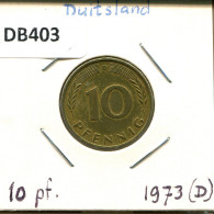 10 PFENNIG 1973 D BRD ALLEMAGNE Pièce GERMANY #DB403.F.A - 10 Pfennig