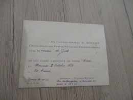 Contre Amiral G.Mouget 1929 Invitation Soirée Sur Le Croiseur Waldeck Rousseau - Historische Dokumente