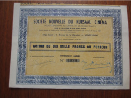 FRANCE - 42 - LOIRE - ST ETIENNE 1955 - STE NOUVELLE DU KURSAAL CINEMA - ACTION DE 10 000 FRS - Andere & Zonder Classificatie