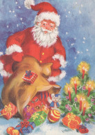 PÈRE NOËL NOËL Fêtes Voeux Vintage Carte Postale CPSM #PAJ677.A - Santa Claus