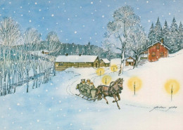 Neujahr Weihnachten PFERD Vintage Ansichtskarte Postkarte CPSM #PAZ869.A - Neujahr