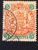 BRITISH SOUTH AFRICA COMPANY RHODESIA SG 49 5s Chestnut And Emerald FU - Südrhodesien (...-1964)