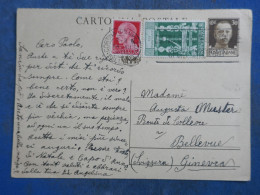 DL3  ITALIA  BELLE CARTE   ENTIER 1938 A  GINEVRA SUISSE   +AFF. INTERESSANT++ - Entero Postal