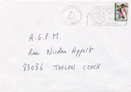 Timbre 427 Enveloppe Tahiti  Papeete 9-3-1993 - Cartas & Documentos