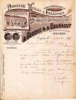 FACTURE.49.ANGERS.DROGUERIE.HUILES & GRAISSES.A.FOUCHÉ & A.COURAULT RUES THIERS & DES LUISETTES. - Perfumería & Droguería