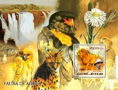 GUINE BISSAU 2005 SHEET FAUNA OF AFRICA WILD CATS FELINS FELINES WILDLIFE ALBERT SCHWEITZER NOBEL PRIZE BIRDS Gb5110b - Guinea-Bissau