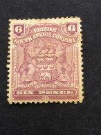 BRITISH SOUTH AFRICA COMPANY RHODESIA SG 83 6d Reddish Purple  MH* - Southern Rhodesia (...-1964)