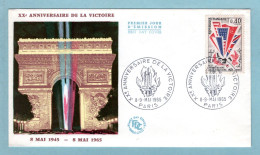 FDC France 1965 - Anniversaire De La Victoire Du 8 Mai 1965 YT 1450 - Paris - 1960-1969