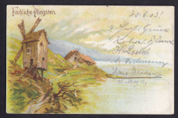 Frohliche Pfingsten! / Year 1903 / Long Line Postcard Circulated, 2 Scans - Pentecôte