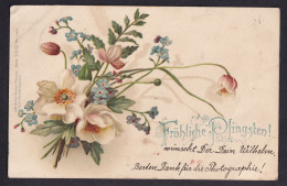 Frohliche Pfingsten! -Lith-Artist Anstalt Munchen Serie XXIII / Year 1900 / Long Line Postcard Circulated, 2 Scans - Pentecostés