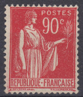 TIMBRE FRANCE TYPE PAIX 90c N° 285 NEUF (**) GOMME NON D'ORIGINE SANS CHARNIERE - 1932-39 Frieden