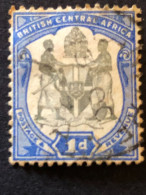 BRITISH CENTRAL AFRICA  SG 43  1d Black And Ultramarine FU - Nyassaland (1907-1953)