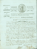 Révolution L.S Lettre Signature Directoire District Charité 3 Biens Nationaux Dépendant De La Ci-devant Cure  & Fabrique - Político Y Militar