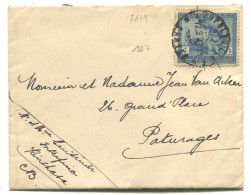 Congo Léopoldville 1 Oblit. Keach 7A19 Sur C.O.B. 127 Sur Lettre Vers Pâturages Le 12/02/1928 - Briefe U. Dokumente