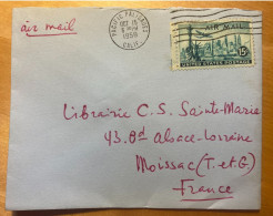 Enveloppe USA Affranchie Pour La France Oblitération Pacific Palisades 1958 - Briefe U. Dokumente