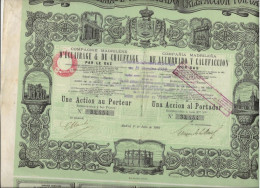 COMPAGNIE MADRILEN D'ECLAIRAGE ET DE CHAUFFAGE PAR LE GAZ -ANNEE 1880 - Electricité & Gaz