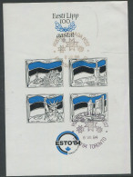 Estonia:Used Label Estonian Flag 100, ESTO 84 In Toronto, Canada, 1984 - Estland