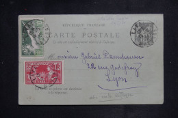 FRANCE - Entier Postal Sage Avec Réponse + Compléments ( Jeux Olympiques ) De Laval Pour Lyon En 1924  - L 150924 - Postales Tipos Y (antes De 1995)