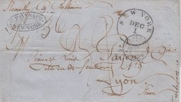 MTM101 - 1860 TRANSATLANTIC LETTER USA TO FRANCE Steamer CITY OF BALTIMORE - UNPAID 4 RATE - Storia Postale