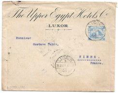 (C04) - COVER WITH 1P. STAMP LUQSOR / * => FRANCE 1909 UPPER EGYPT HOTELS - 1866-1914 Khedivate Of Egypt