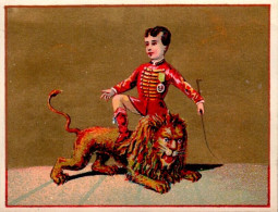 2 Chromos 1895 Maison A. May à Rouen : Cirque , Jongleur ,lion - Circo